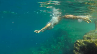 8. Cute teen swimming nude in Mallorca