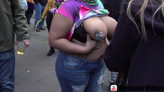 4. Black Tits getting painted on Bourbon Street in front of everybody