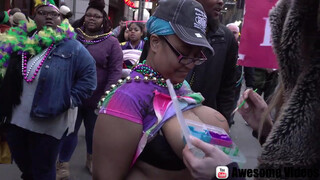 6. Black Tits getting painted on Bourbon Street in front of everybody