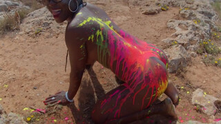 S2:E2 Nude Art Ebony Action Body Painting 'Untitled No.12'