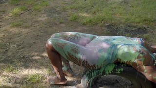 4. S2:E3 Nude Art Ebony Action Body Painting 'Untitled No.13'