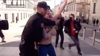 4. Nude Protestor with huge boobs