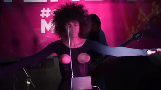 7. She plays the theremin with her boobs