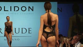 9. Jolidon & Prelude Fashion Show FW 2018 - sheer top 0:56 to 1:08