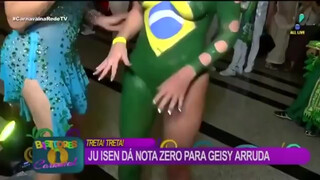 4. Body painted woman shows butthole in Brazilian TV