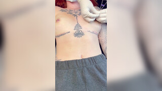 8. Sasha Alexandria – Nipple piercing through scar tissue