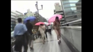 6. Bare Japanese Cutie Shows Off in Public