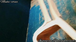 7. Minha rotina pintando a parede de azul ???? #routine #rotina #bath #pool #banho #minharotina #piscina (DAMN ????)