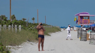 1. Micro Bikini Try On Haul On A PUBLIC Beach! #2