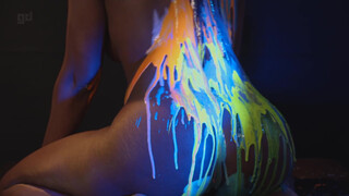 6. S1:E9 Abstract Art Action Body Painting ‘Untitled 9’ UV Neon Paint • GD …