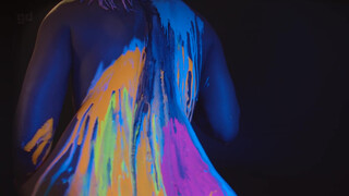 8. S1:E9 Abstract Art Action Body Painting ‘Untitled 9’ UV Neon Paint • GD …