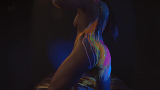 9. S1:E9 Abstract Art Action Body Painting ‘Untitled 9’ UV Neon Paint • GD …