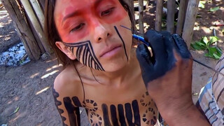9. Amazonian Tribe Bodypainting Topless