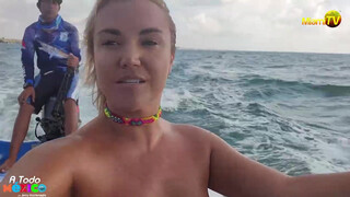Jenny Scordamaglia naked on a boat