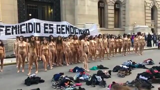 8. A pile of naked ladies (7:12, “Mujeres se manifestaron desnudas contra los femicidios frente al Congreso y la Casa Rosada”)