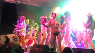 4. Dancing on stage topless