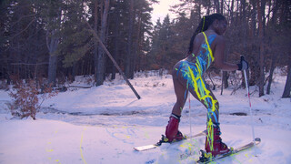 5. The snow is the perfect background for her beautiful ebony skin… and the body paint (3:12 or https://youtu.be/Kt4vuMBabjs?t=192)