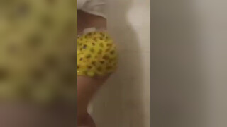 7. She peels her shorts to her naked ass at 1:21