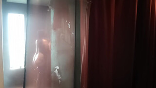 4. Nude shower see through curtain