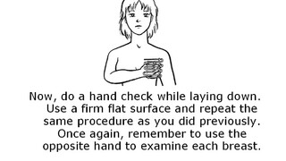 8. Breast self examination (close up at 6:27, other times are 3:17, 4:39, and 7:20)