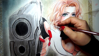 9. Black Widow Drawing Anime Style