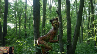 9. Nude Body Paint Art – Leopard Photo Shoot Backstage BodyArt