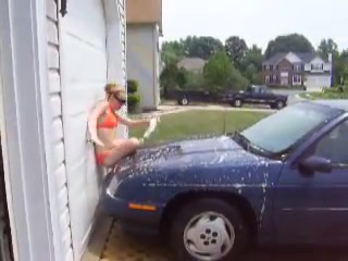 Side boob nip slip (2:47, “No bra washing the car outside, No bra car  wash”), Nude Video on