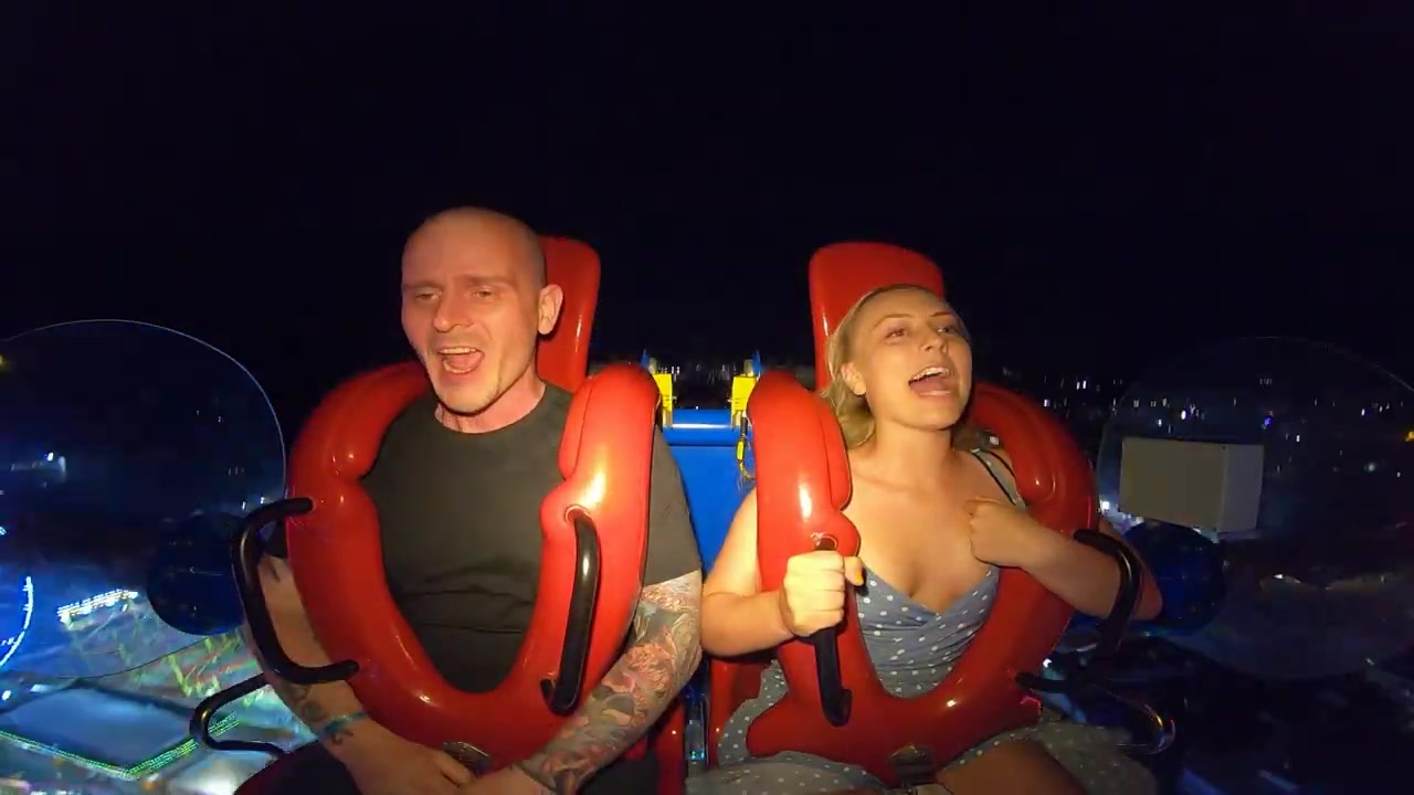 Boob slip on slingshot ride [0:48], Nude Video on
