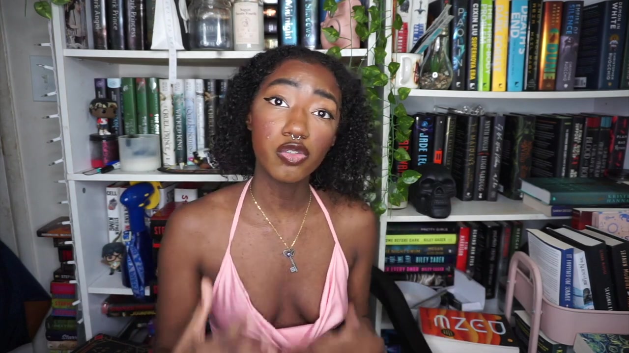 Ebony College Girl Down-Blouse Nip Slip (throughout; highlight