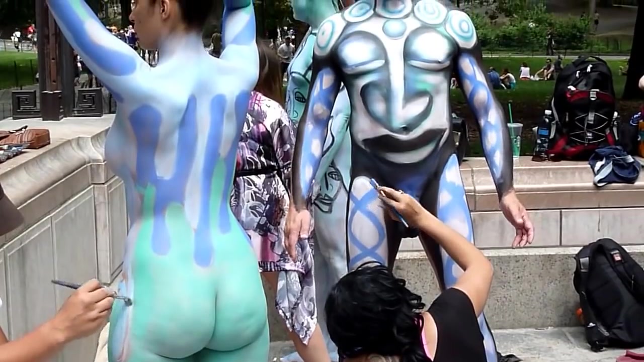 Andy Golub Body Painting Columbus Circle Part 1 Nude Video On