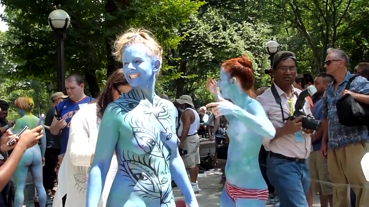 Andy Golub Body Painting Columbus Circle Part 1 Nude Video On