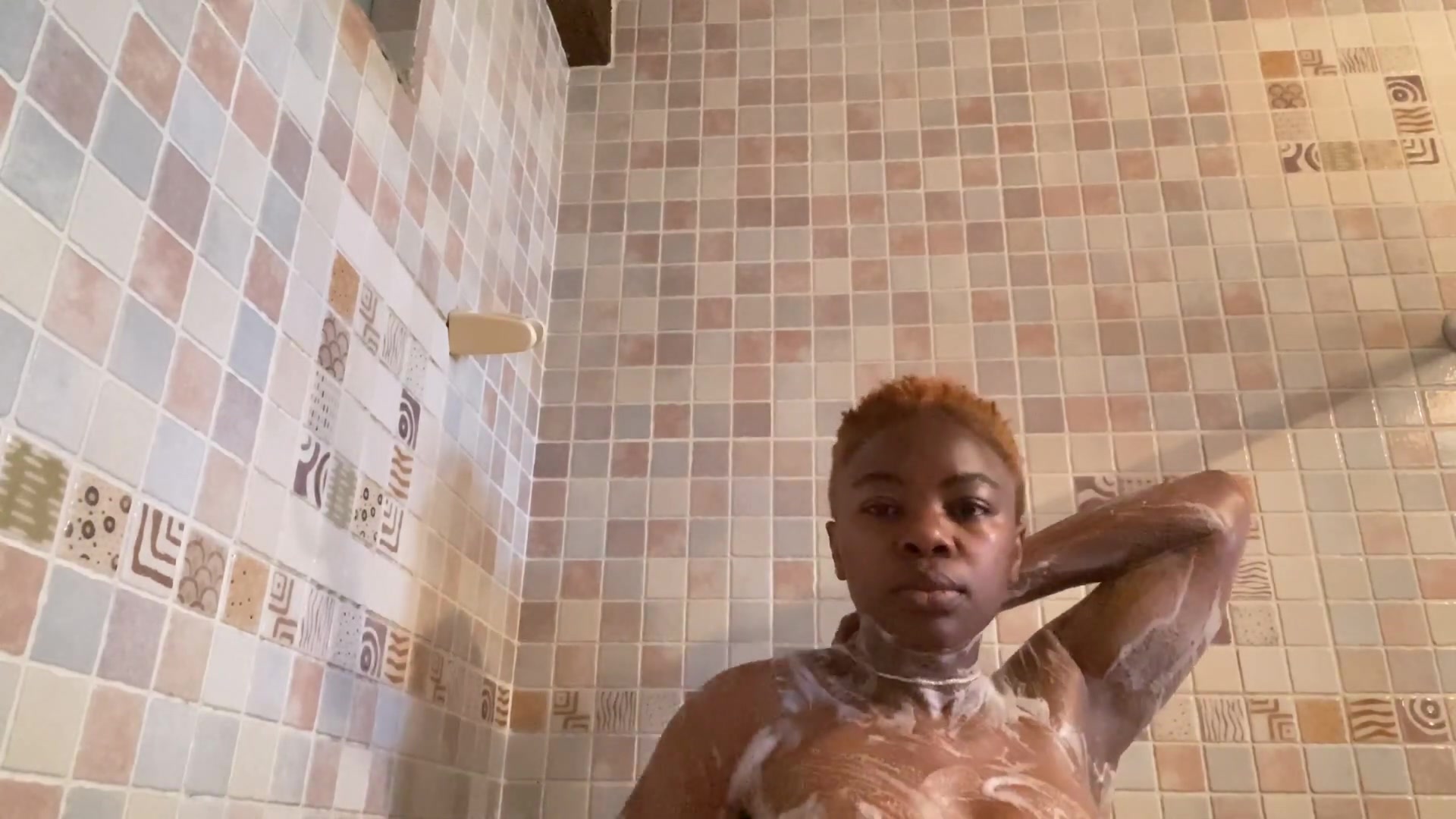 Shower routine nipple slip